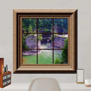 Fake Window Poster Peaceful River Gorge