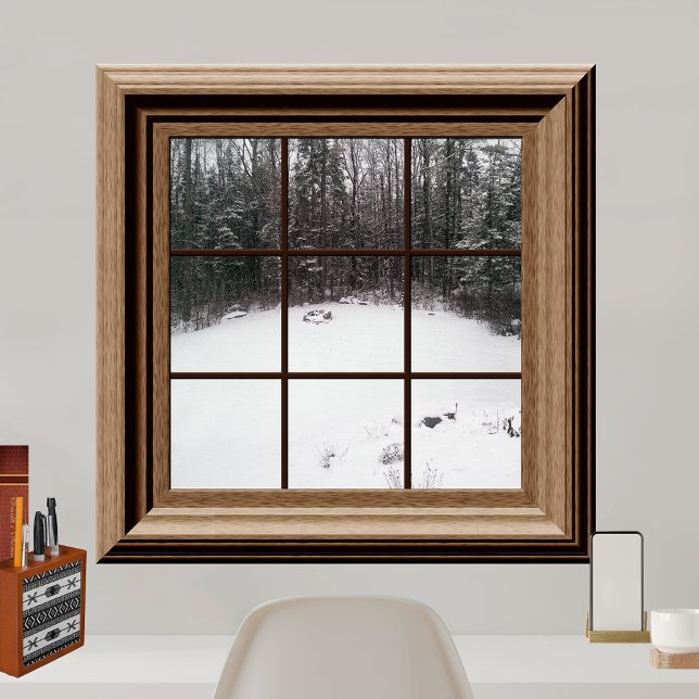 Fake Window Poster Winter Snow Scene With Trees (Creator Uploaded)