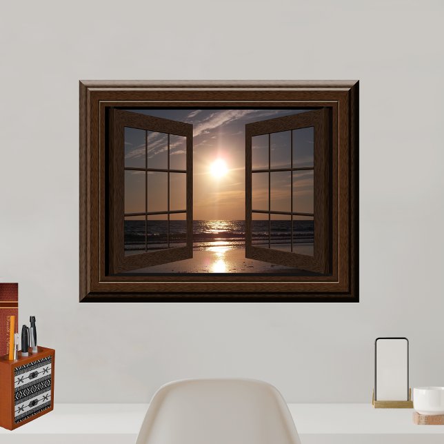 Fake Window Scene Peaceful Sunset Relaxing Poster (Creator Uploaded)