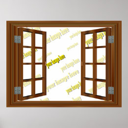 Fake Window View Template Poster