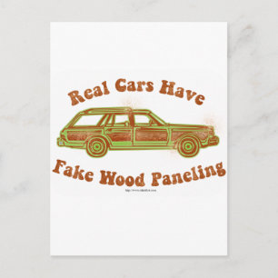 Fake Wood Panelling Postcard