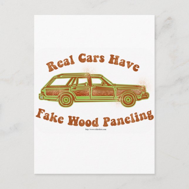 Fake Wood Panelling Postcard (Front)