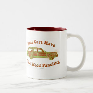 Fake Wood Panelling Two-Tone Coffee Mug