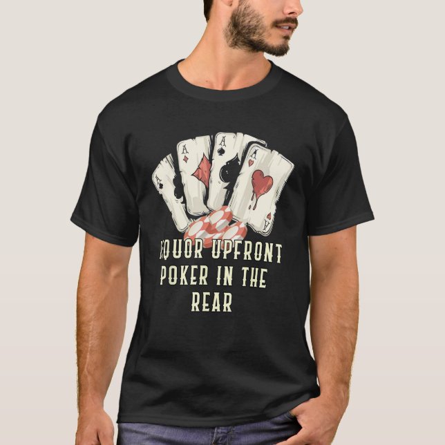 Faking the Hand Betting It Big Card Game Poker Car T-Shirt (Front)