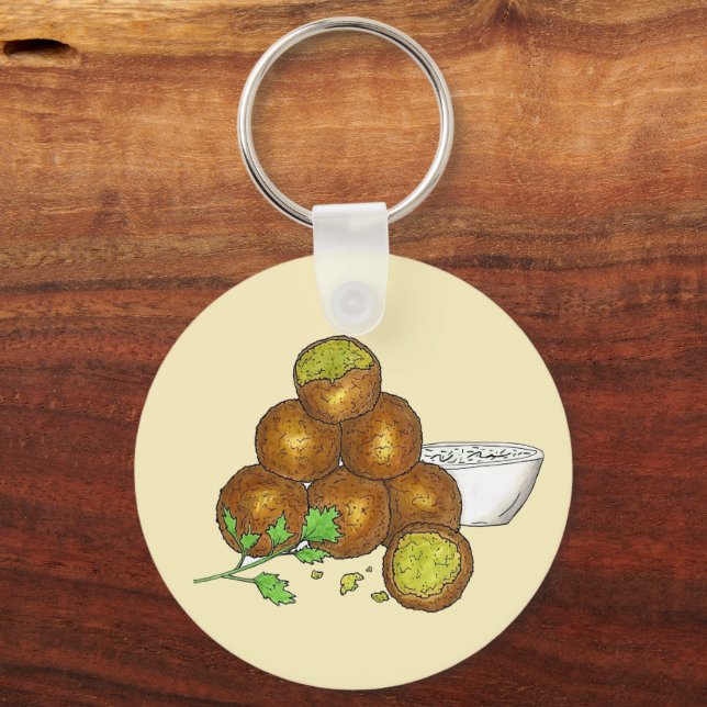 Falafel Balls Middle Eastern Chickpeas Egyptian Key Ring (Back)