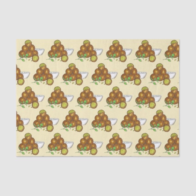 Falafel Balls Middle Eastern Chickpeas Egyptian Tissue Paper (Front)