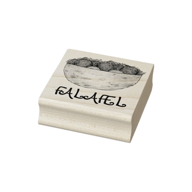 Falafel Balls Stuffed Pita Sandwich Food Chickpeas Rubber Stamp (Stamp)