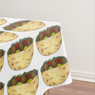 Falafel Pita Sandwich Food Foodie Party Tablecloth