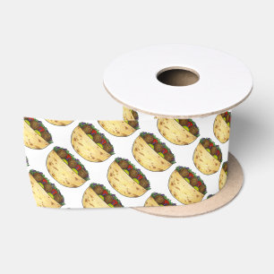 Falafel Pita Sandwich Food Foodie Print Pattern Satin Ribbon