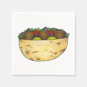 Falafel Pita Sandwich Mediterranean Foodie Napkins
