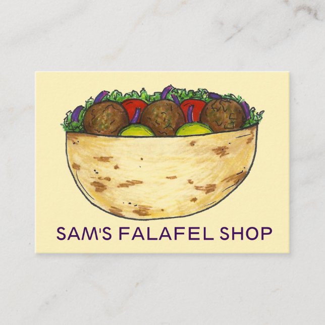 Falafel Sandwich Restaurant Food Cooking Foodie Business Card (Front)