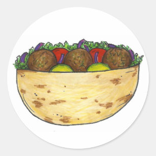 Falafel Stuffed Pita Mediterannean Food Sandwich Classic Round Sticker