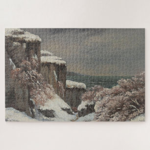 Falaises au Bord de la Mer sous la Neige - Courbet Jigsaw Puzzle