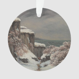 Falaises au Bord de la Mer sous la Neige - Courbet Ornament