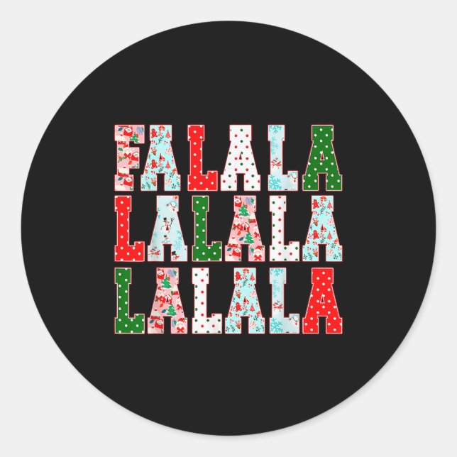 Falala Christmas Party Xmas Graphics Family Pajama Classic Round Sticker (Front)