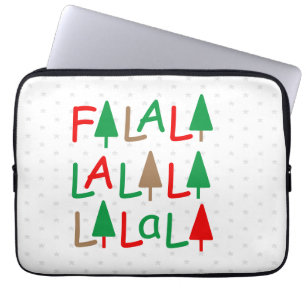 FaLaLa... Christmas Trees Green Red Snowflakes Laptop Sleeve