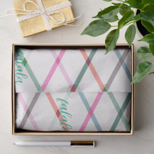 Falala Pastel Colours Chequered Pattern Christmas Tissue Paper