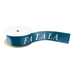 FALALA STYLISH MODERN MERRY CHRISTMAS OCEAN BLUE SATIN RIBBON