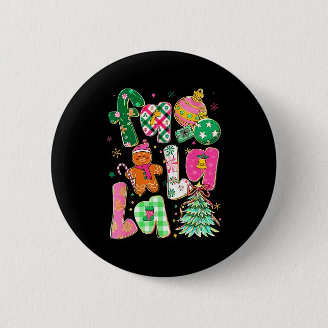 Falala Sublimation Gingerbread Preppy Christmas Co 6 Cm Round Badge (Front)