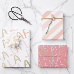 Falalala Pink Christmas Holiday Wrapping Paper Sheet