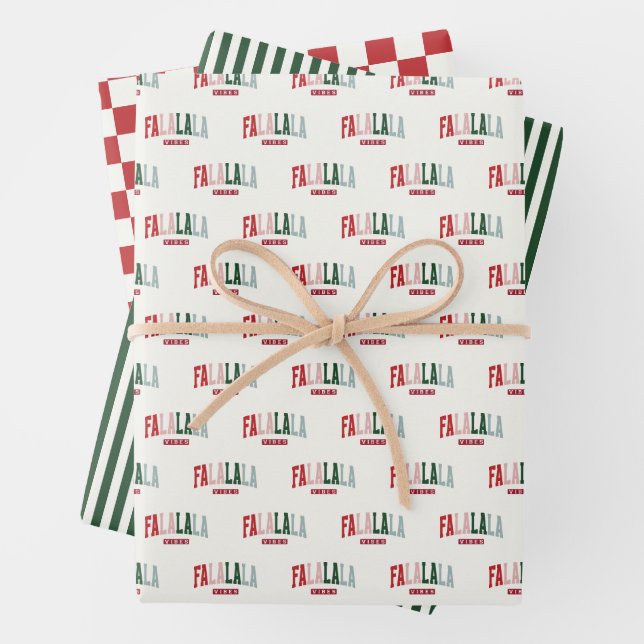 FALALALA VIBES Holiday Wrapping Paper Sheet (In situ)