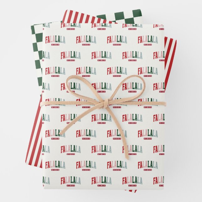 FALALALA VIBES Holiday Wrapping Paper Sheet (In situ)