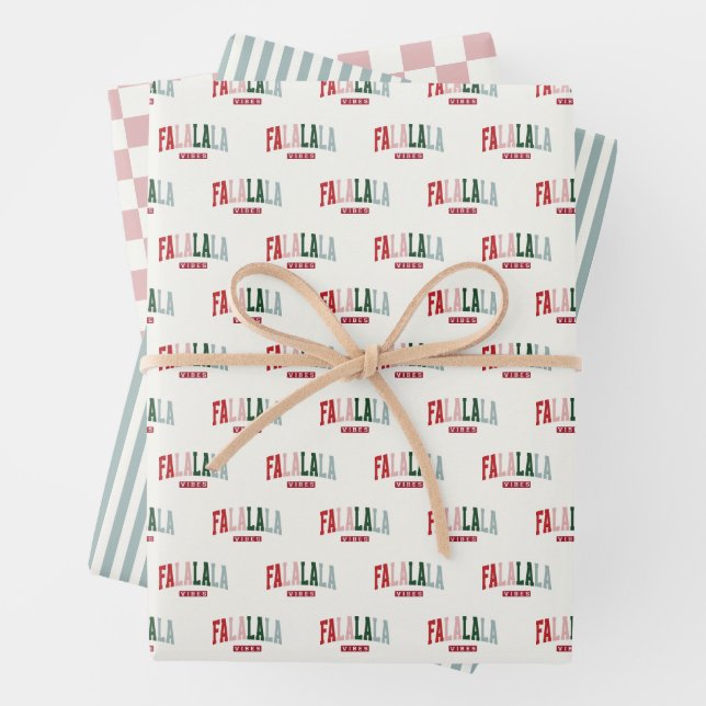 FALALALA VIBES Holiday Wrapping Paper Sheet (In situ)