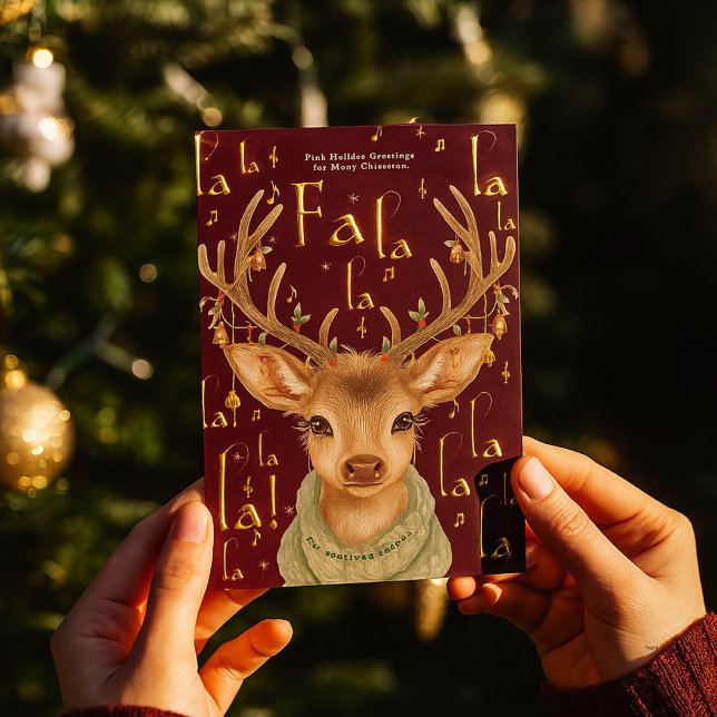 FaLaLaLa Watercolor Reindeer Christmas Greeting (Creator Uploaded)