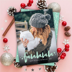 Falalalala Brush Stars Modern Holiday Photo Card