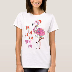 Falalalamingo Christmas animals xmas light wine sa T-Shirt