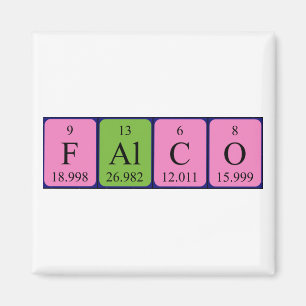 Falco periodic table name magnet