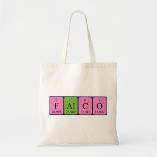 Falco periodic table name tote bag