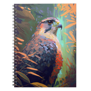 Falcon Bird Animal Portrait Painting Wildlife Free Notebook