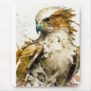 Falcon Bird Portrait Animal Painting Wildlife Free Mouse Mat