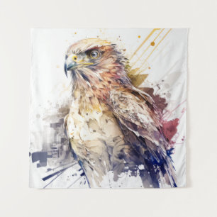 Falcon Bird Portrait Animal Painting Wildlife Free Tapestry