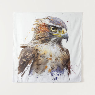 Falcon Bird Portrait Animal Painting Wildlife Free Tapestry