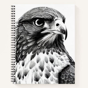 Falcon Bird Wild Nature Animal Illustration Art Notebook