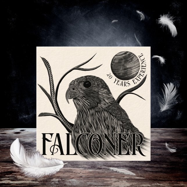 Falcon Full Moon Falconry Services Square Business Card (Creator Uploaded)