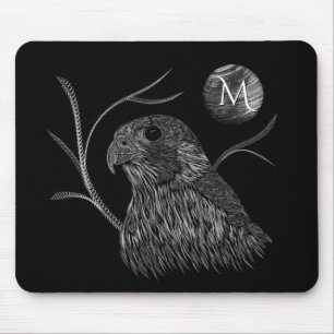Falcon Full Moon Monogram Black Mouse Mat