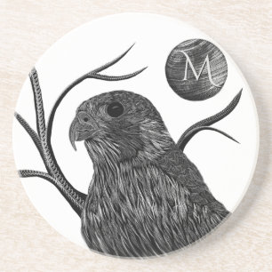 Falcon Full Moon Monogram Coaster