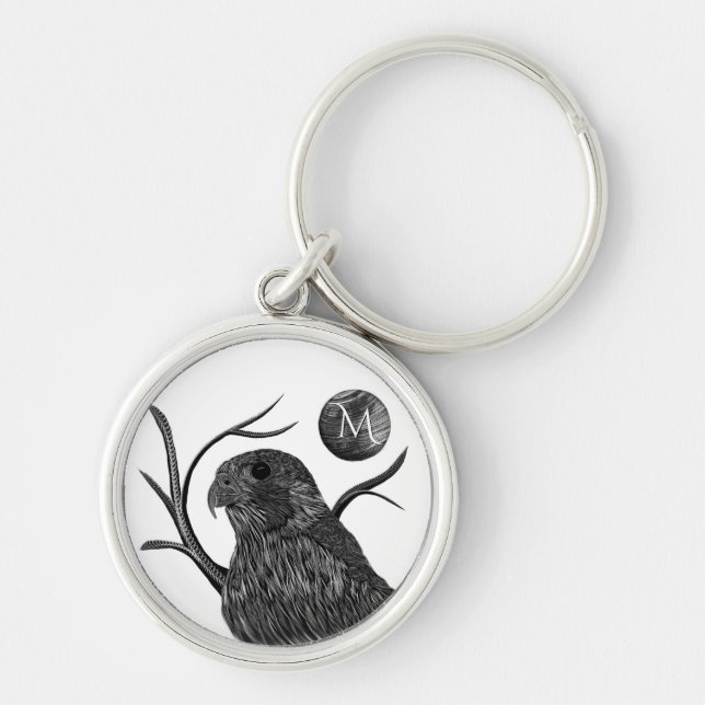 Falcon Full Moon Monogram Key Ring (Front)
