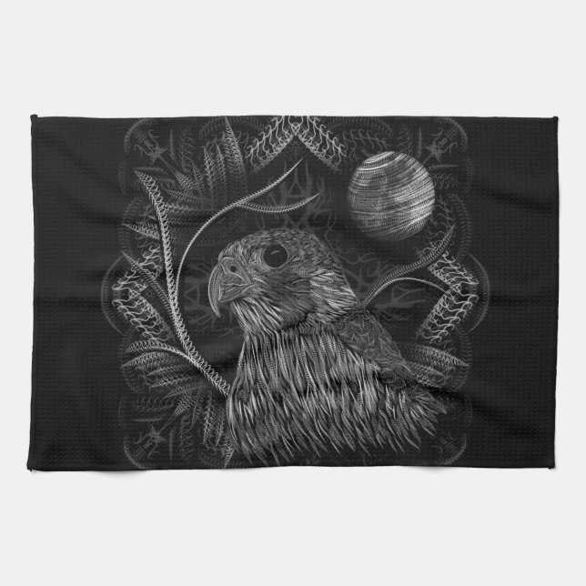 Falcon Full Moon Tea Towel (Horizontal)
