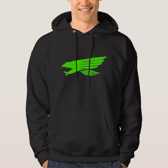 Falcon Green black hoodie (Front)