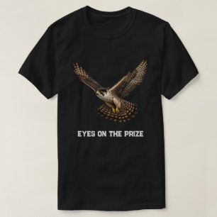 Falcon in Flight Realistic T-Shirt Design (black)