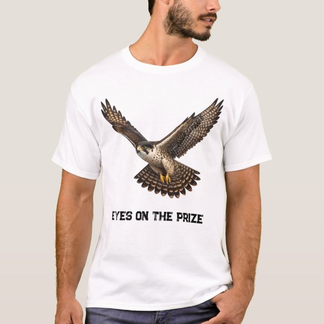 Falcon in Flight Realistic T-Shirt Design (white) (Front)