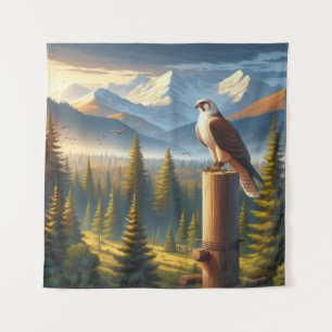 Falcon In Nature Tapestry