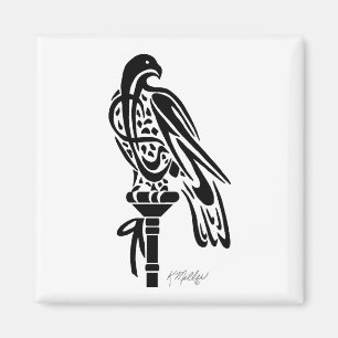 Falcon on Block Perch Magnet