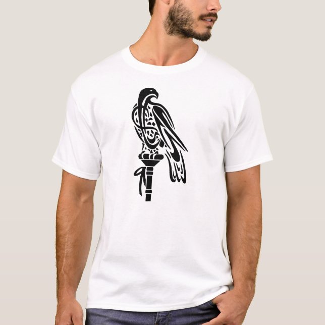 Falcon on Block Perch T-Shirt (Front)