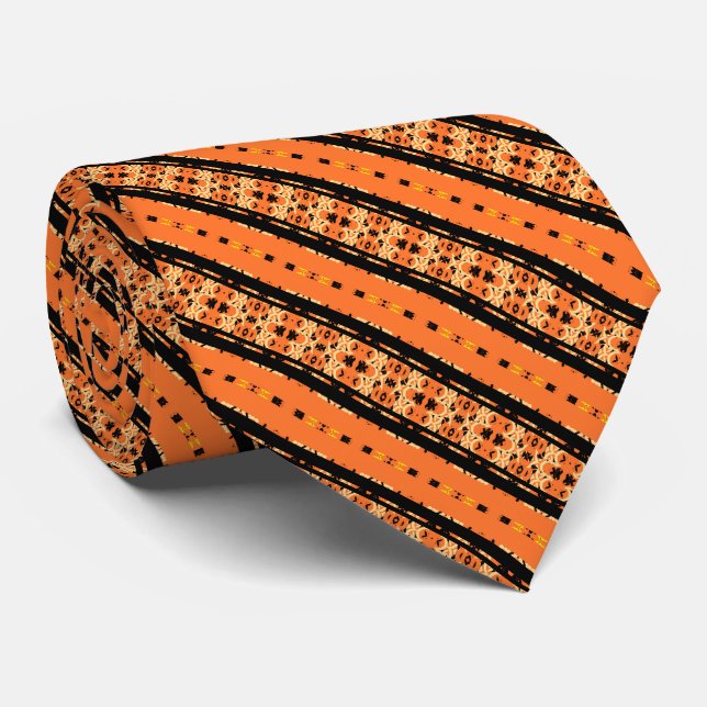 FALCON – Orange & Black Power Tie (Rolled)