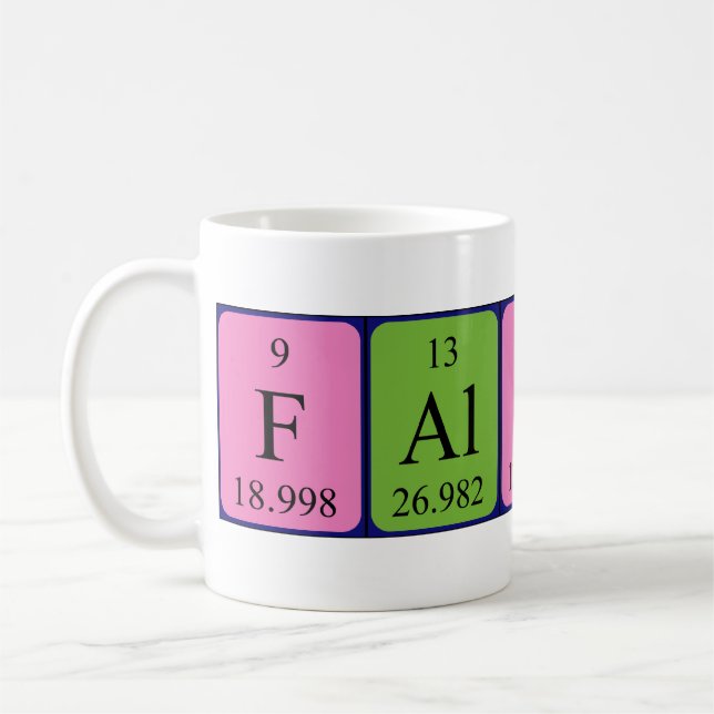 Falcon periodic table name mug (Left)